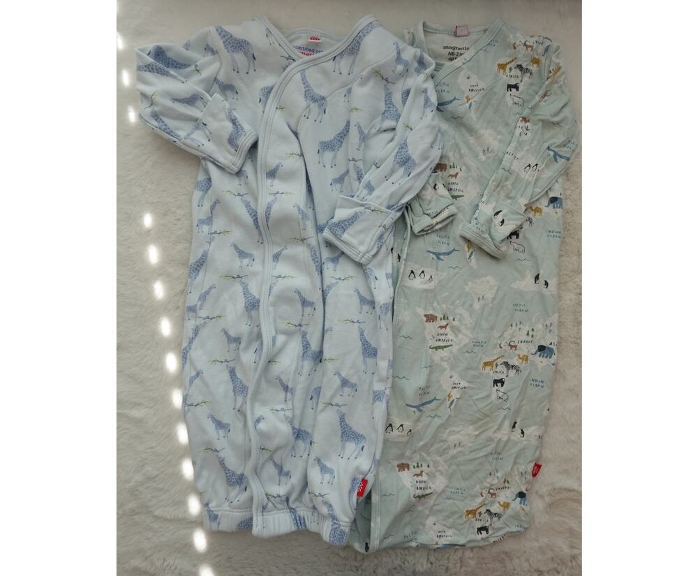 Adorable Magnetic Me Gown & Hat Set bundle size Newborn 0-3M